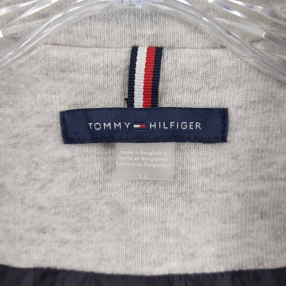 Tommy Hilfiger Blazer Women's Sz 16 Light Gray Elbow Patch One Button - Picture 12 of 12